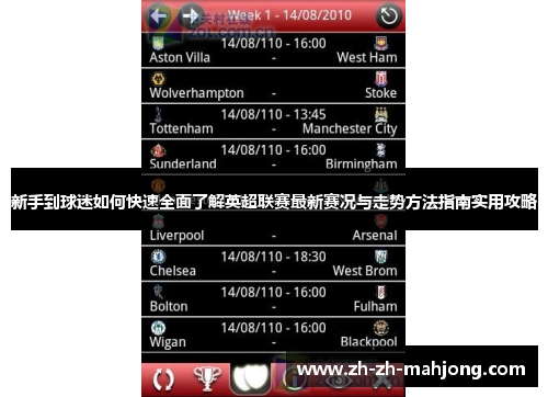 新手到球迷如何快速全面了解英超联赛最新赛况与走势方法指南实用攻略 新手到球迷如何快速全面了解英超联赛最新赛况与走势方法指南实用攻略